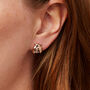 Ladybird Swarovski Crystal Stud Earrings 18ct Rose Gold Plated Eco 925 Silver, thumbnail 2 of 4