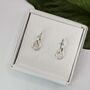 Duo Sterling Silver Huggie Hoop Earrings, thumbnail 2 of 4