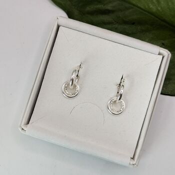 Duo Sterling Silver Huggie Hoop Earrings, 2 of 4