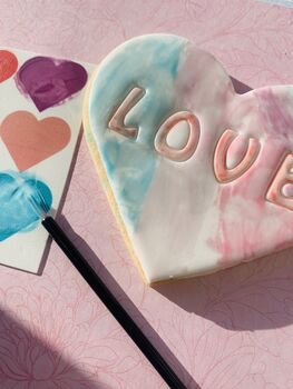 Edible Paint Your Own Biscuits Loveheart Gift Set, 6 of 6