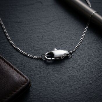 Cuban Link Vertical Bar Silver Chain, 5 of 9