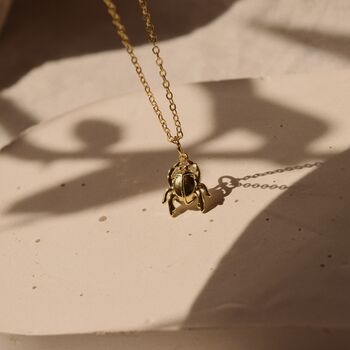Beetle Tiny Necklace, Handmade 18 K Gold Plated, 4 of 6