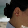 Minimalist Croissant 14k Gold Plated Hoop Earrings, thumbnail 6 of 8