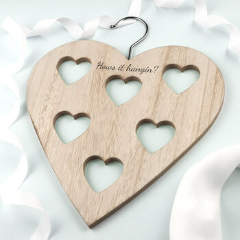 Personalised Wooden Heart Scarf Holder, 4 of 6