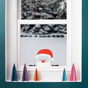 Peeping Santa Window Sticker, 2 of 2