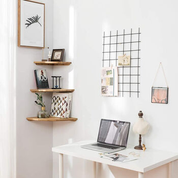 Oak Wood Floating Corner Shelf Wall Mounted, 6 of 6