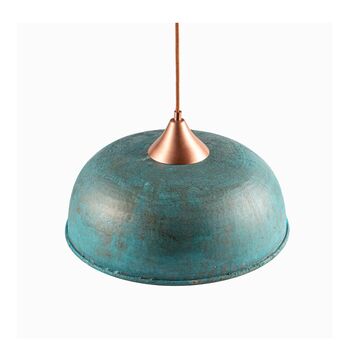 Verdigris Copper Pendant Light With Fixtures, Handmade Farmhouse Copper Lighting, 5 of 6