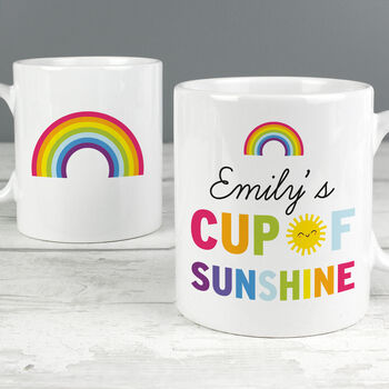 Personalised Cup Of Sunshine Rainbow Ceramic Mug, 2 of 5