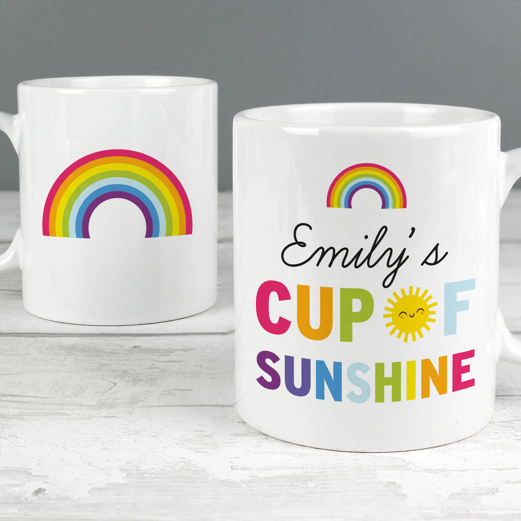 Personalised Cup Of Sunshine Rainbow Ceramic Mug, 1 of 5