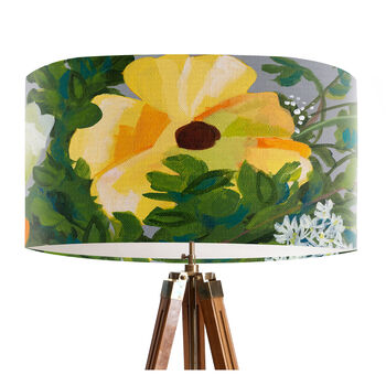 Modern Floral Yellow White Lampshade, 4 of 4