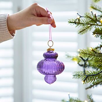 Anoli Coloured Recycled Glass Lantern Baubles, 3 of 4