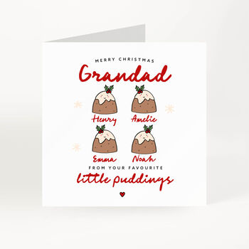 Personalised Christmas Card For Grandad Little Pudding Design, 4 of 7