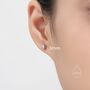 Bezel Cz Crystal Screw Back Earrings Sterling Silver, thumbnail 6 of 12