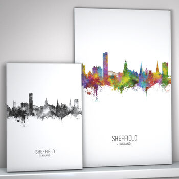 Sheffield Skyline Portrait Print And Box Canvas, 2 of 5