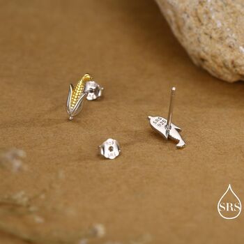 Sterling Silver Sweetcorn Stud Earrings, 2 of 11