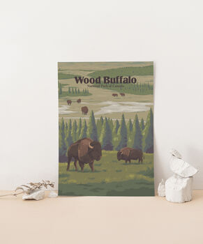 Wood Buffalo National Park Canada Travel Poster Print, 3 of 8