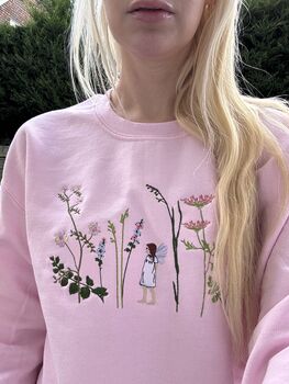 Enchanted Garden Elf Embroidered Sweatshirt, 7 of 7