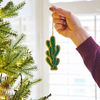 Beaded Cactus Christmas Ornament, 4 of 6