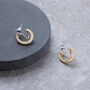 Matt Gold Colour Wave Geometric Stud Earrings, thumbnail 2 of 3