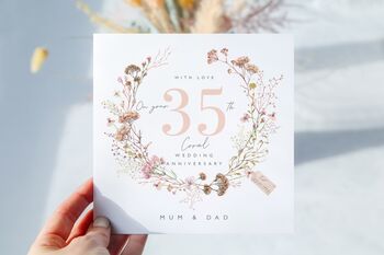 35th Coral Wedding Anniversary Card *Fully Personalised, 2 of 2