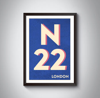 N22 Wood Green London Postcode Typography Print, 10 of 10