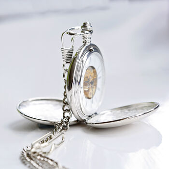 Your Own Handwriting Engraved Dual Opening Pocket Watch, 5 of 8
