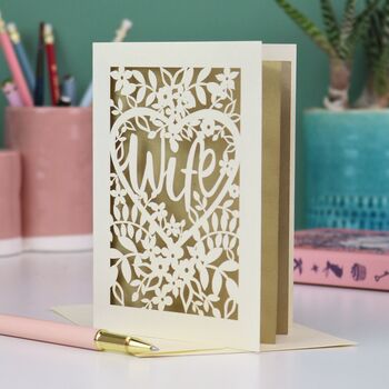 Papercut Wife Card, 4 of 6