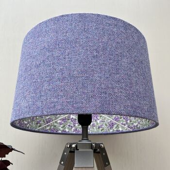 Violet Columbine Purple Tweed Botanical Lined Lampshade, 3 of 8