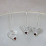 Sterling Silver Heart And Birthstone Earrings, thumbnail 8 of 8