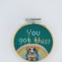 You Got This Guinea Pig Cross Stitch Kit, thumbnail 5 of 5