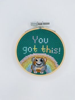 You Got This Guinea Pig Cross Stitch Kit, 5 of 5