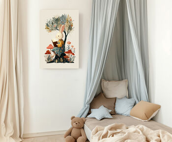 Little Rabbit Reading Nursery Art Print, 2 of 4