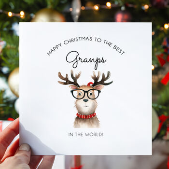Funny Reindeer Granddad Christmas Card, 2 of 4