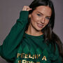 Spritzy Bit Tipsy Slogan Christmas Sweatshirt, thumbnail 7 of 8