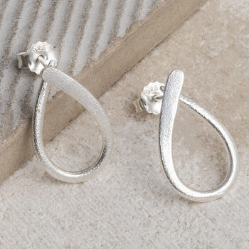 Sterling Silver Ribbon Loop Studs, 3 of 4