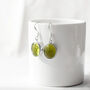 Lime Green Faceted Glass Earrings, thumbnail 3 of 6