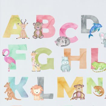 Alphabet Animal Nursery Baby Toddler Art Print, 2 of 3