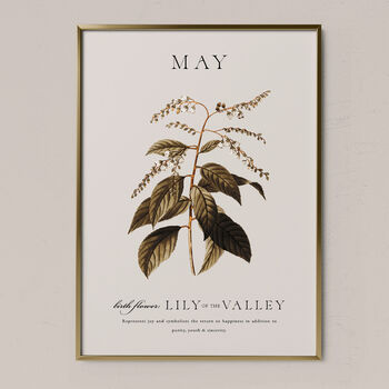 Birth Flower Wall Print 'Lily Of The Valley' For May, 6 of 9