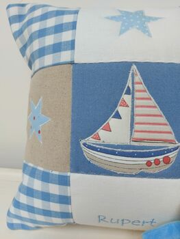 Boat And Stars Cushion, 4 of 9