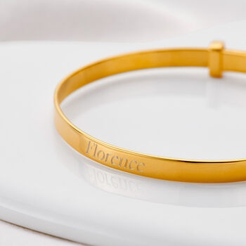 Personalised 18ct Gold Plated Christening Bangle, 2 of 6