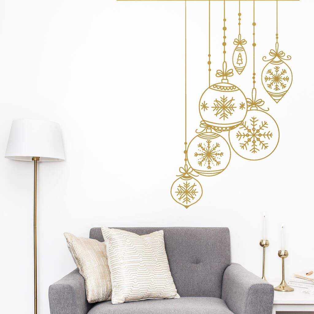 Oversized Christmas Baubles Wall Sticker, 1 of 3