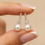 Sterling Silver Pearl Drop Earrings, thumbnail 1 of 9