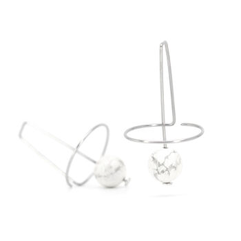 Labyrinth No.One Geometric Earrings With Semi Precious Stone, 5 of 9