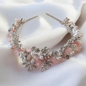 Pink Crystal Bridal Tiara, 4 of 6