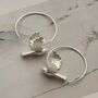 Sterling Silver Flying Bird Hoops, thumbnail 1 of 7