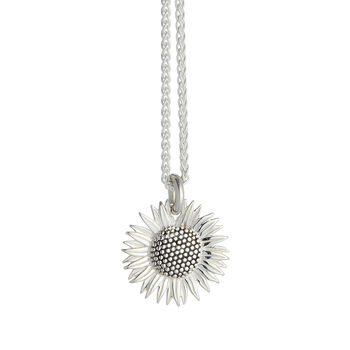 Sunflower Solid Silver Necklace, 4 of 8