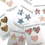 Liberty Print Iron On Applique Hearts/Stars Gift Sets, thumbnail 1 of 6