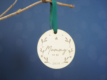 Personalised Mummy To Be Wooden Christmas Bauble, 3 of 3