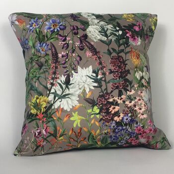 Velvet English Flower Garden Cushion Cover Grey, 2 of 6