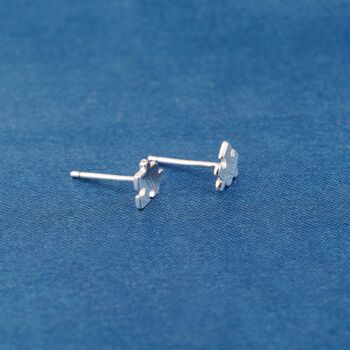 Silver Jigsaw Puzzle Stud Earrings, 925 Sterling Silver, 5 of 7
